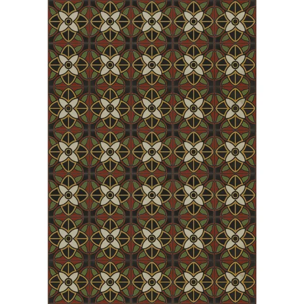 Pattern 80 "Sophia Loren" Vinyl  Floorcloth  - Spicher & Co.
