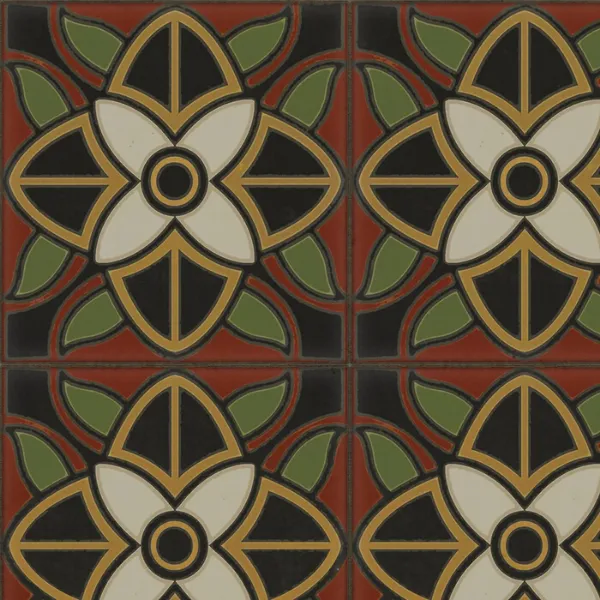 Pattern 80 "Sophia Loren" Vinyl  Floorcloth  - Spicher & Co.