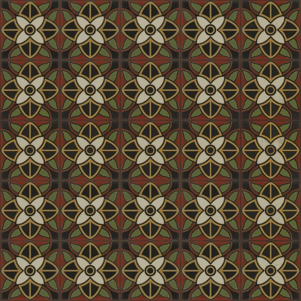 Pattern 80 "Sophia Loren" Vinyl  Floorcloth  - Spicher & Co.
