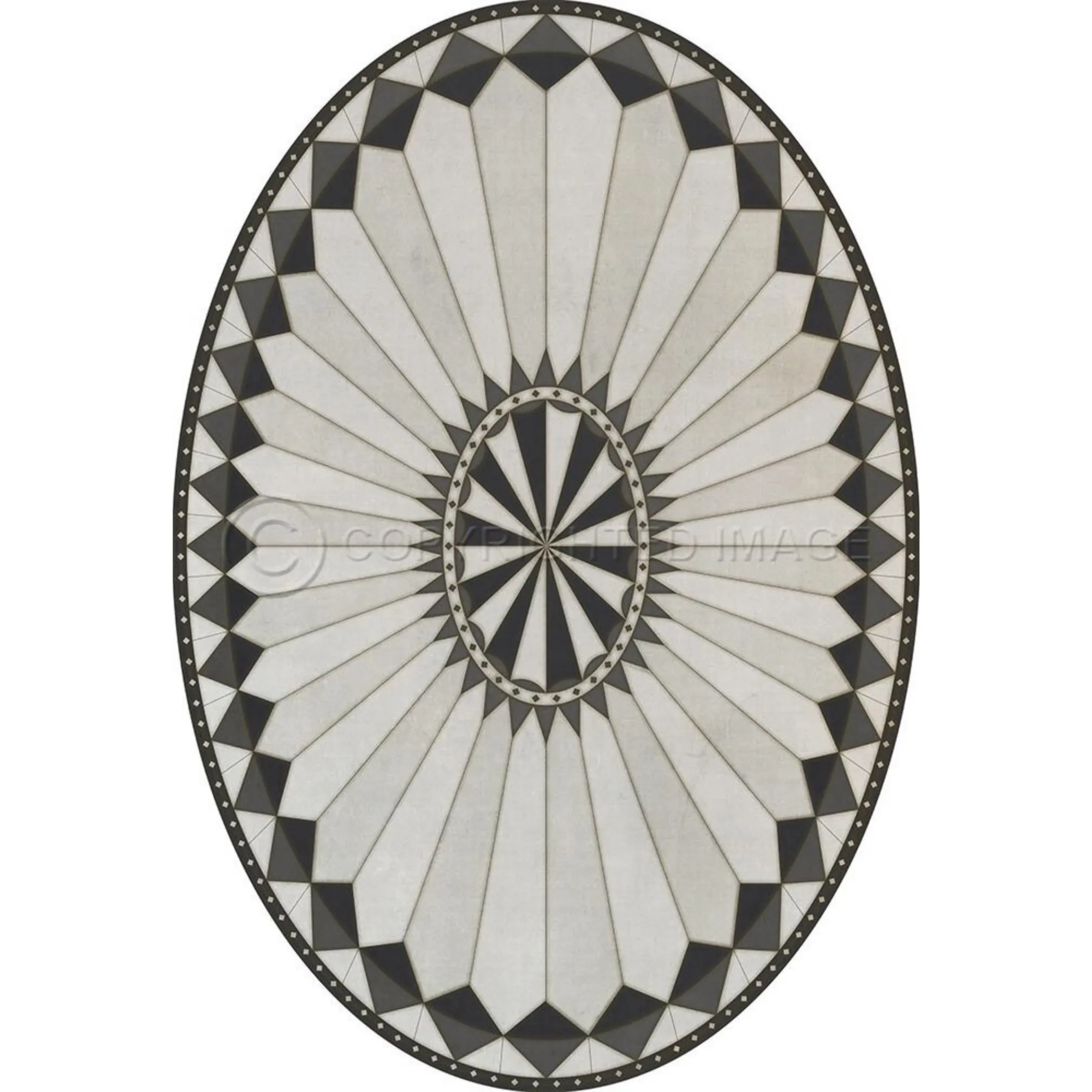 Pattern 84 "Charleston" Oval Vinyl Floorcloth - Spicher & Co.