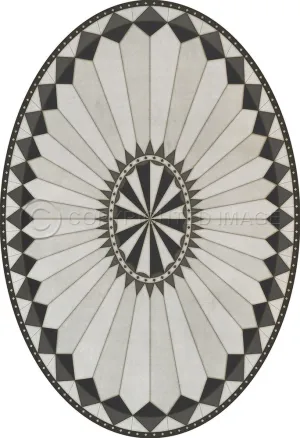 Pattern 84 "Charleston" Oval Vinyl Floorcloth - Spicher & Co.