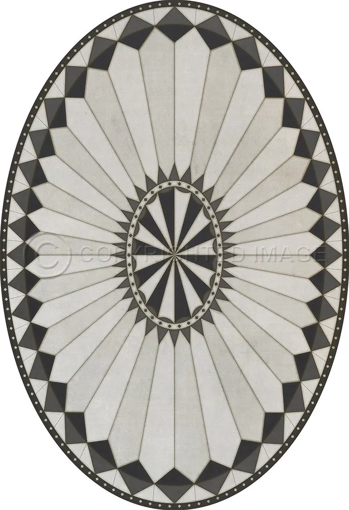 Pattern 84 "Charleston" Oval Vinyl Floorcloth - Spicher & Co.