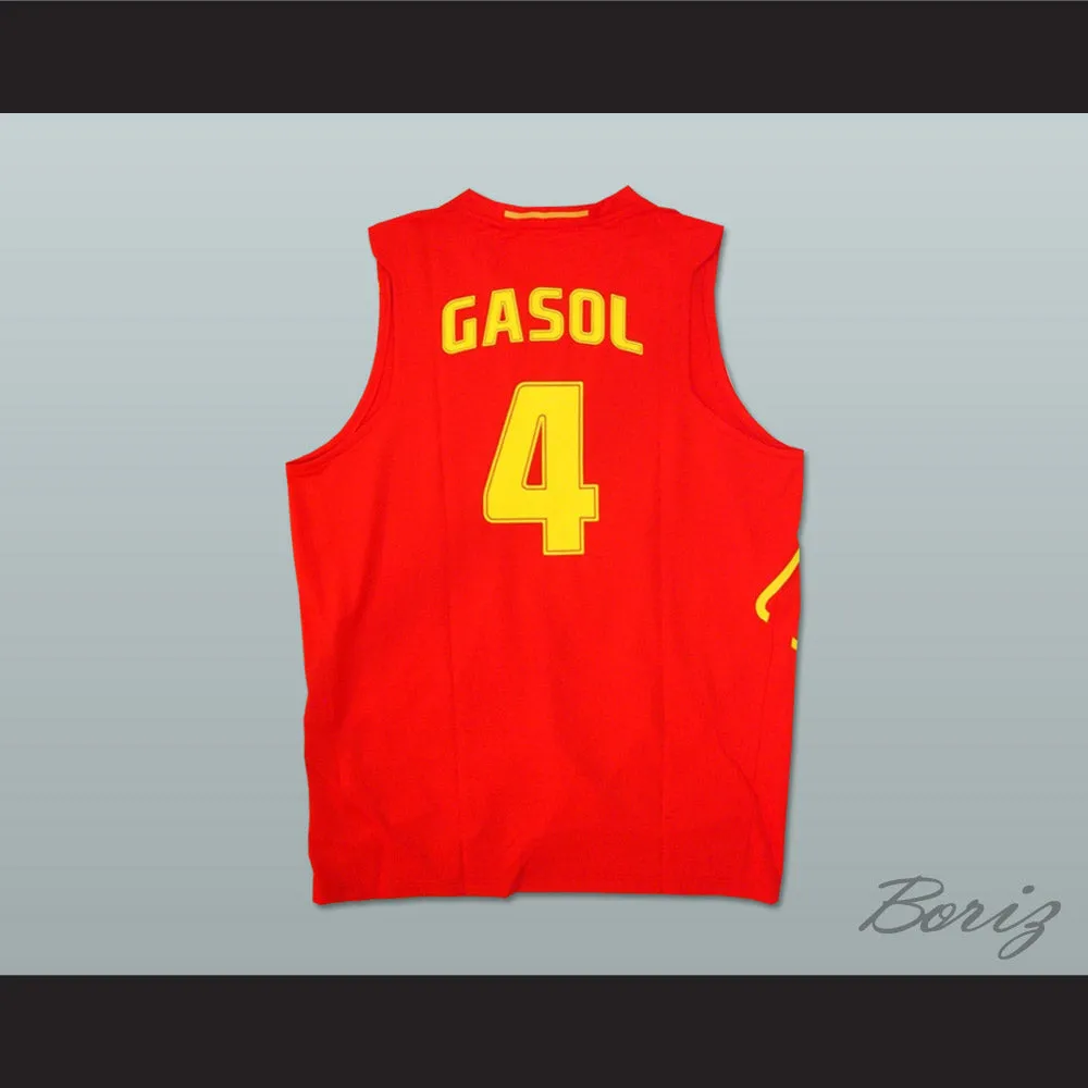 Pau Gasol 4 Espana Red Basketball Jersey