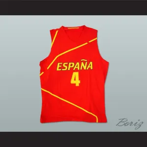 Pau Gasol 4 Espana Red Basketball Jersey