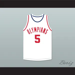 Paul Walther 5 Indianapolis Olympians White Basketball Jersey