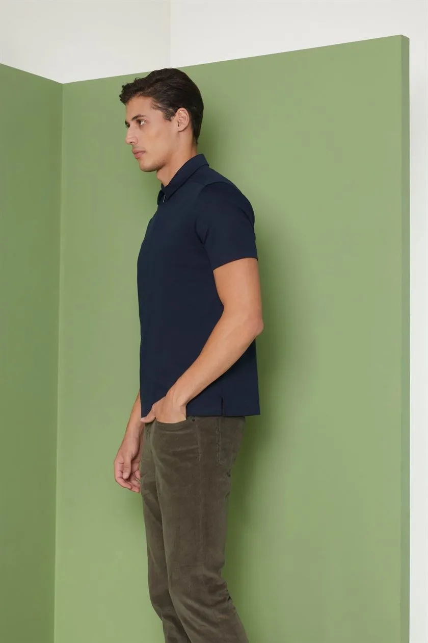 Perona   I   Mens-Thirts & Polos -Polos -Jose-Pma-Fv21-317-Navy  AS8072