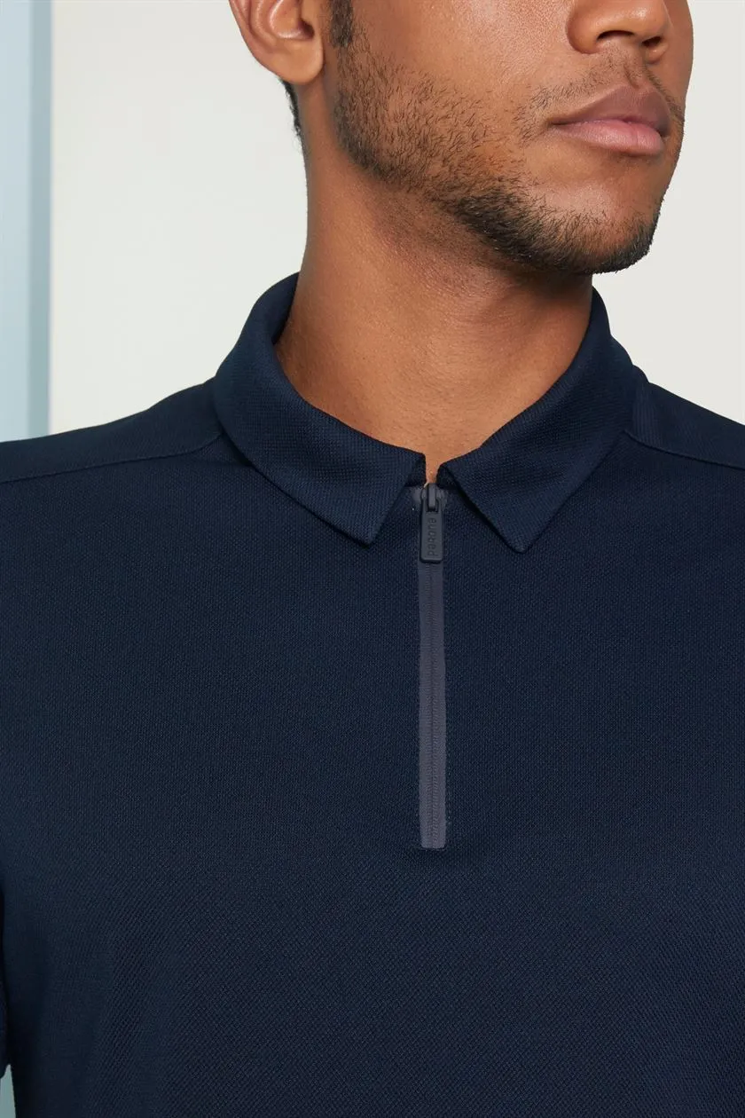 Perona   I   Mens-Thirts & Polos -Polos -Kenichi-Pma-Fv21-3002-Zip-Navy  AS7520