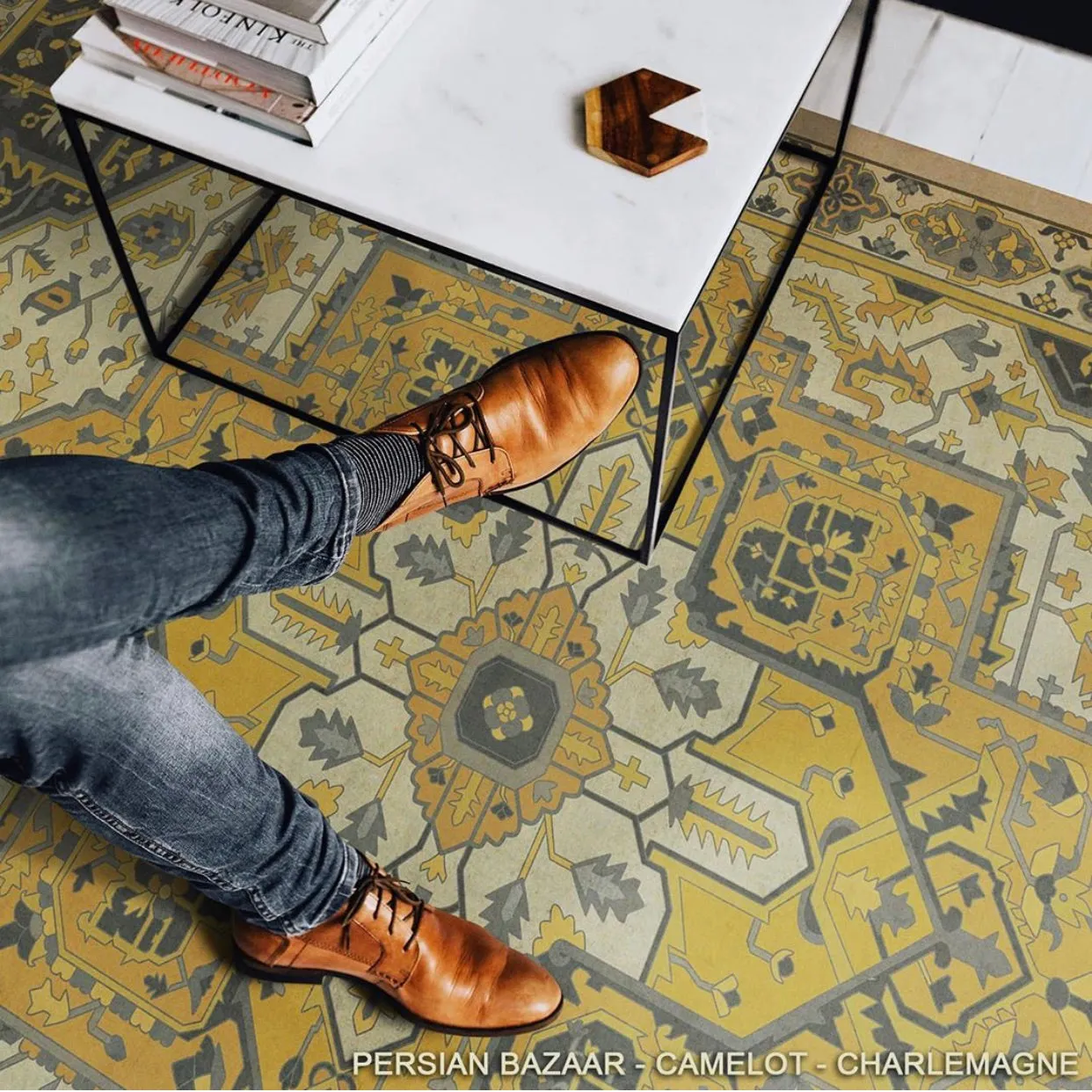 Persian Bazaar - Camelot "Charlemagne" Vinyl Floorcloth - Spicher & Co.