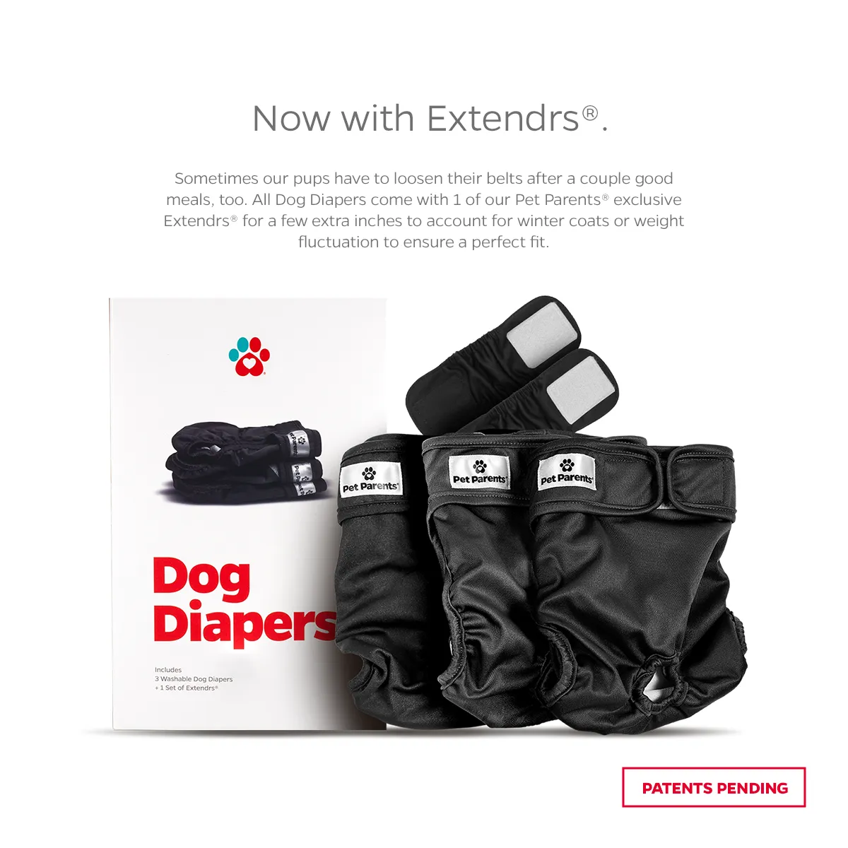 Pet Parents® - Dog Diapers (3-Pack)   Extendrs®, Washable Dog Diapers