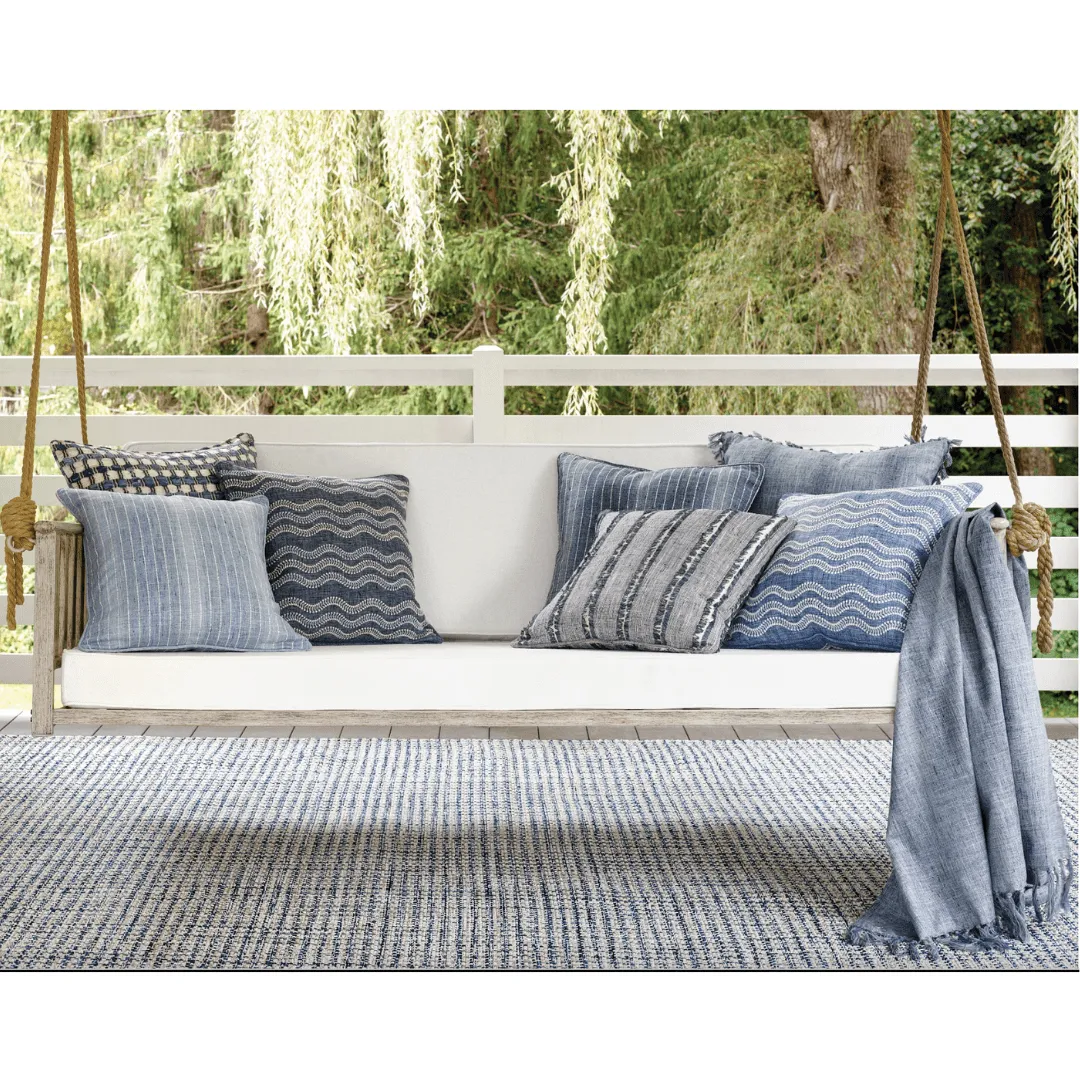 Phoenix Indigo Indoor/Outdoor Decorative Pillow Cover