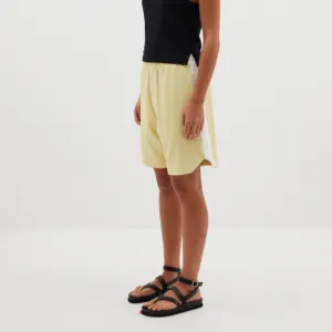 PIQUET BASKETBALL SHORT - PALE YELLOW/WHITE