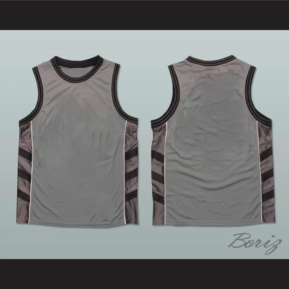 Plain Basketball Jersey Grey-Black-White