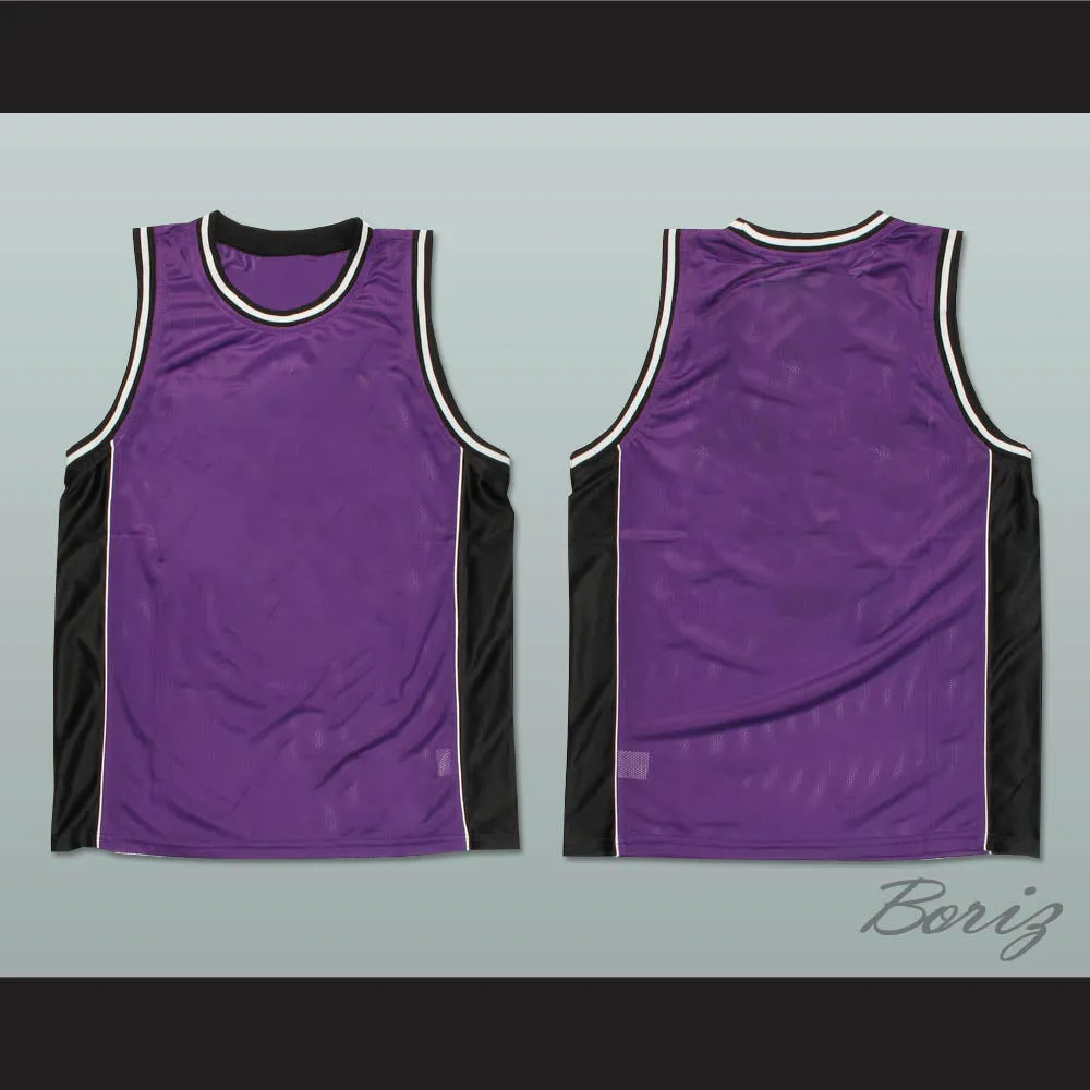 Plain Basketball Jersey Purple-Black-White