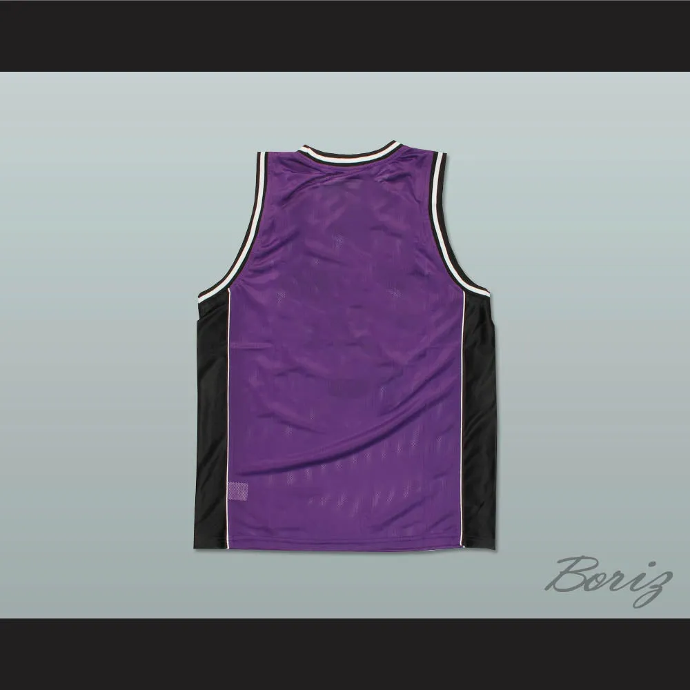 Plain Basketball Jersey Purple-Black-White