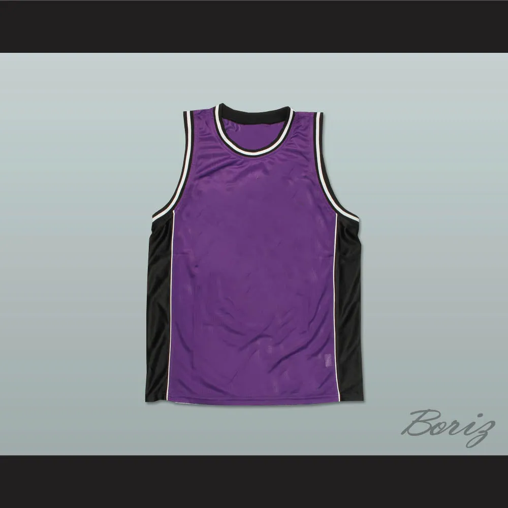 Plain Basketball Jersey Purple-Black-White