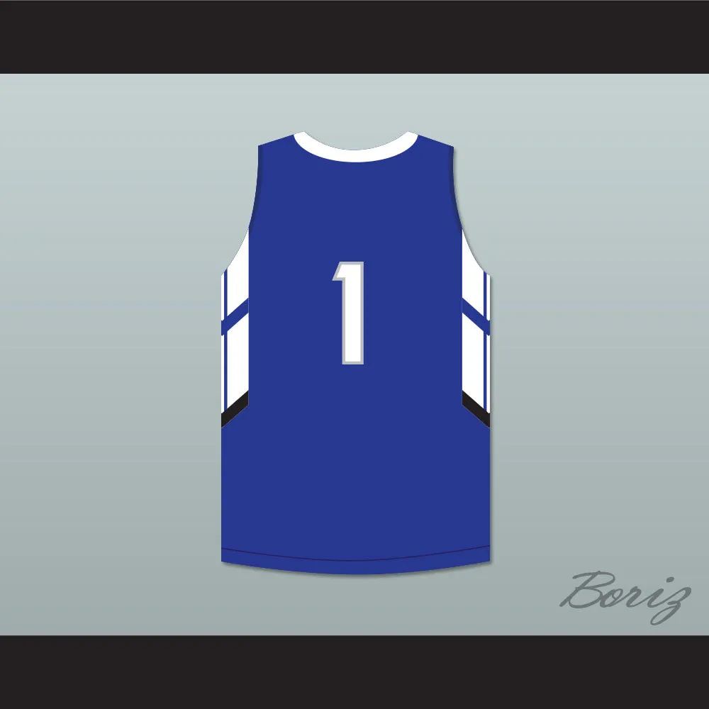 Player 1 IMG Academy Blue Basketball Jersey