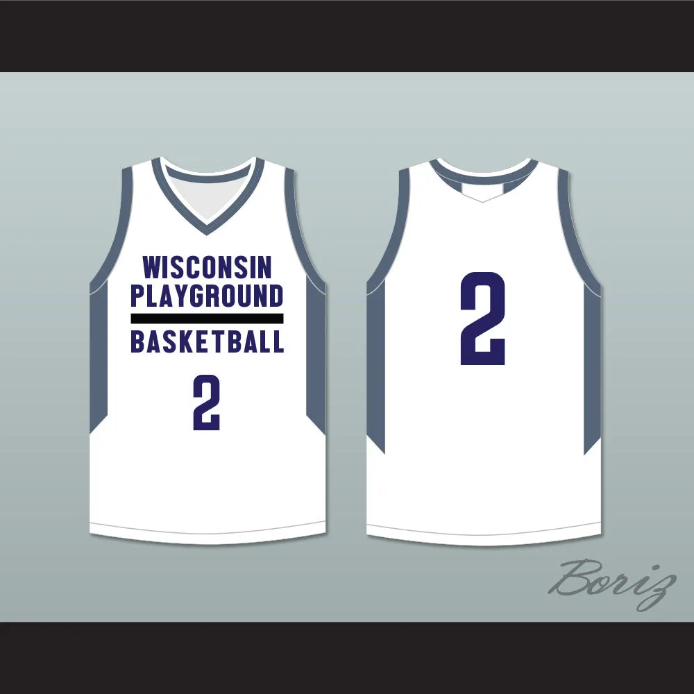 Player 2 Wisconsin Playground Basketball White Basketball Jersey