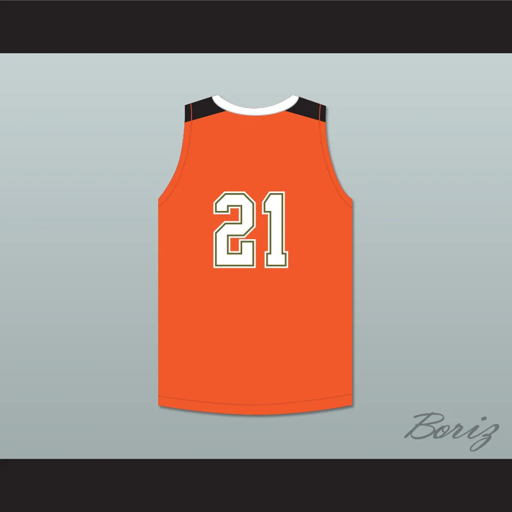 Player 21 Texas D1 Ambassadors AAU Orange Basketball Jersey 1