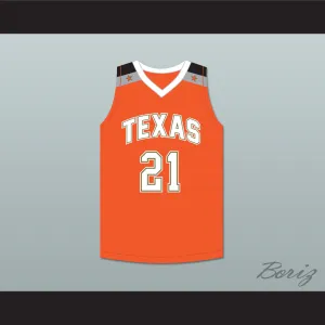 Player 21 Texas D1 Ambassadors AAU Orange Basketball Jersey 1