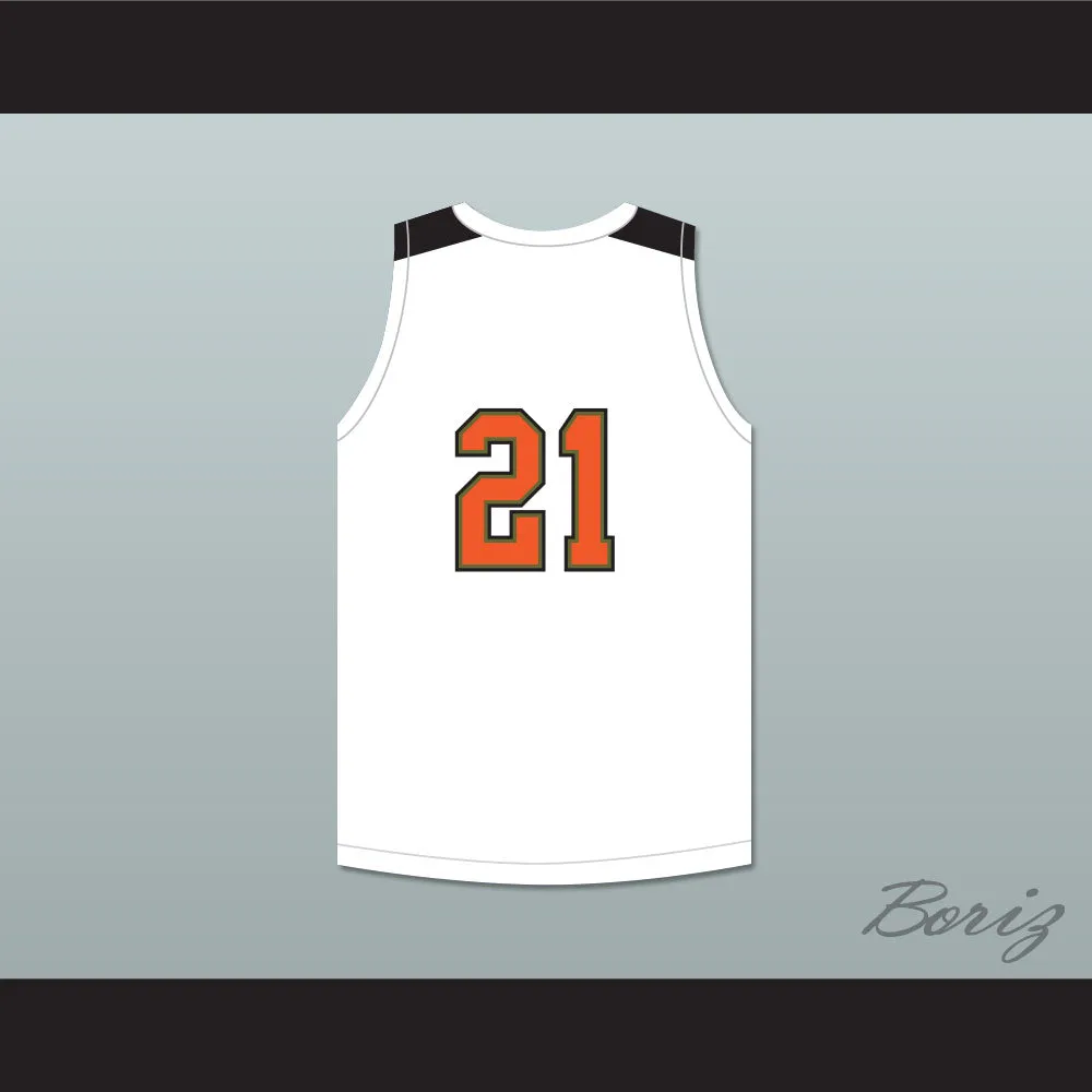 Player 21 Texas D1 Ambassadors AAU White Basketball Jersey 1
