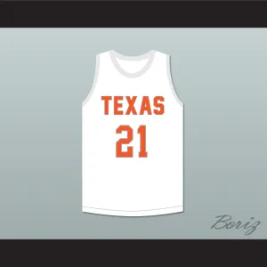 Player 21 Texas D1 Ambassadors AAU White Basketball Jersey 2