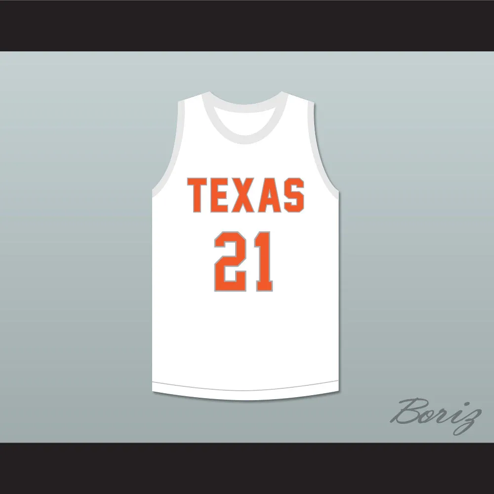 Player 21 Texas D1 Ambassadors AAU White Basketball Jersey 2