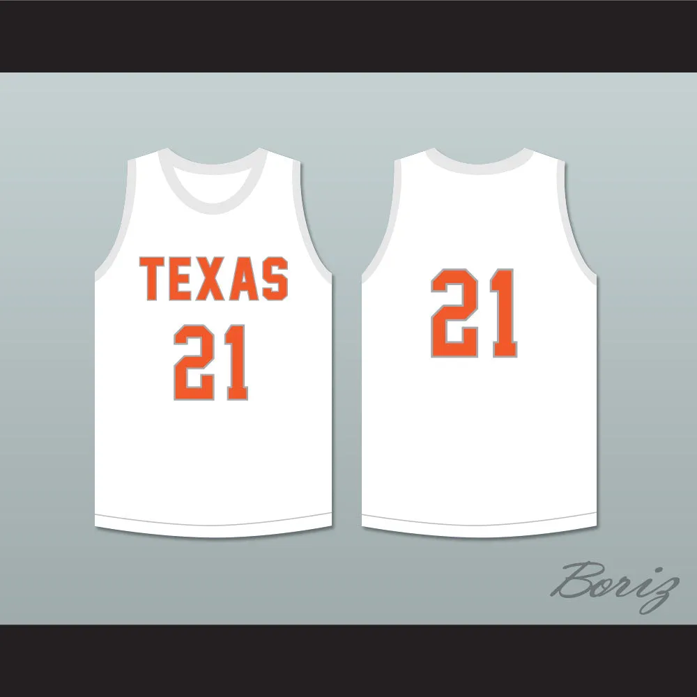 Player 21 Texas D1 Ambassadors AAU White Basketball Jersey 2