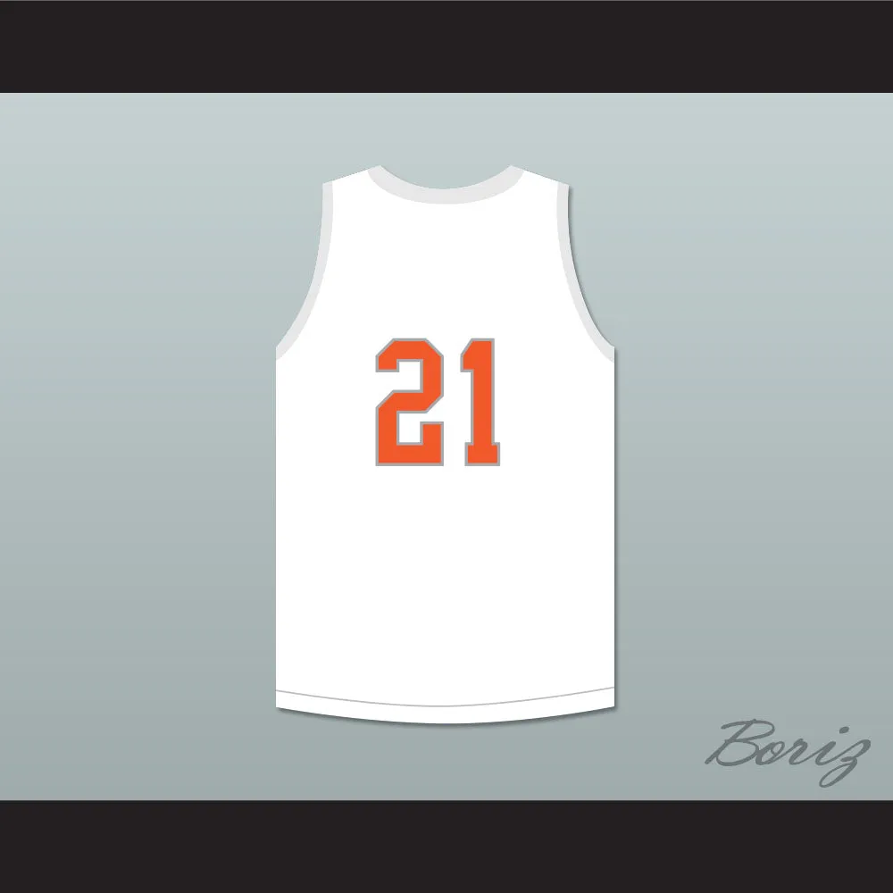 Player 21 Texas D1 Ambassadors AAU White Basketball Jersey 2