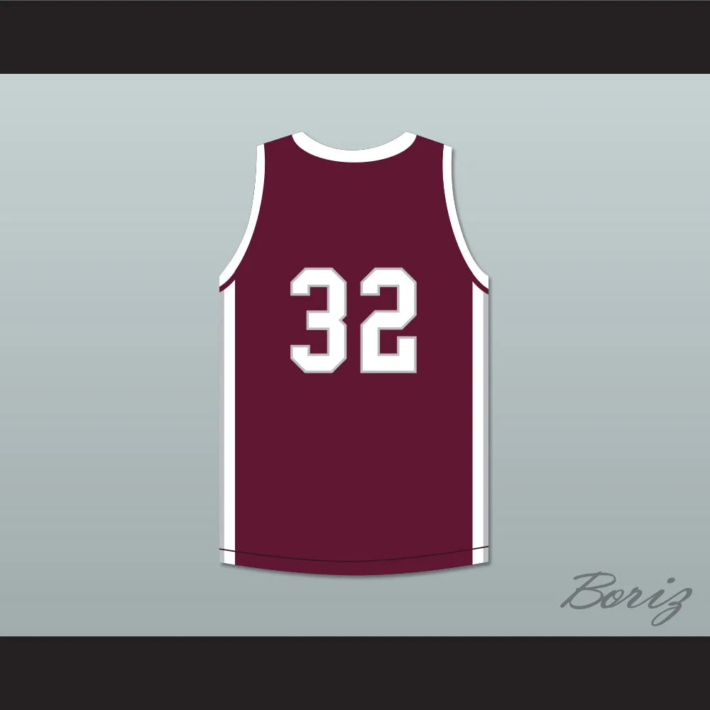 Player 32 Bristol Central Rams Maroon Basketball Jersey
