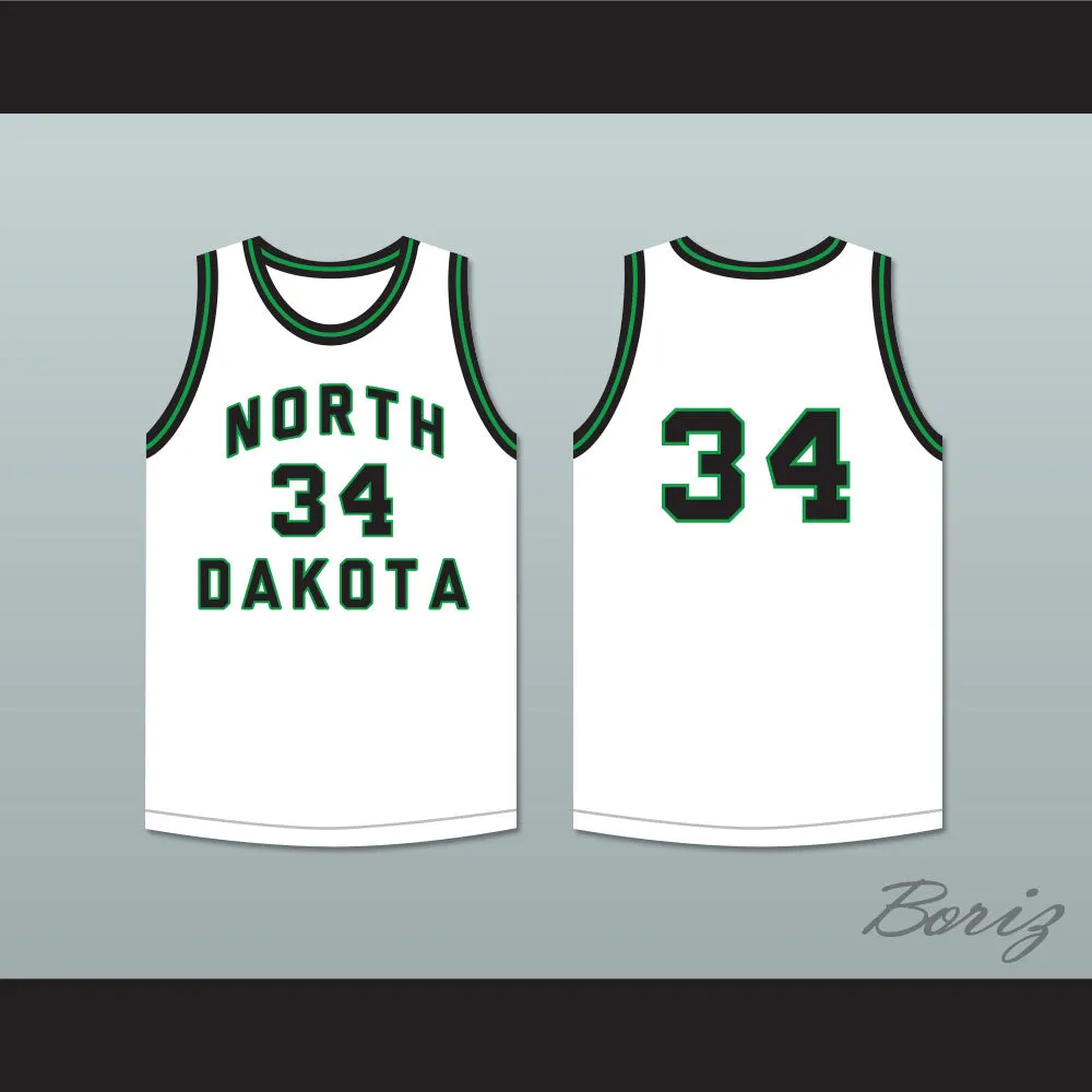 Player 34 North Dakota Fighting Hawks White Basketball Jersey