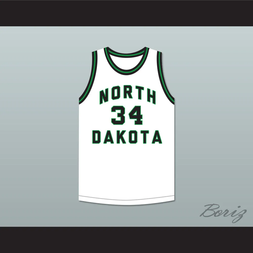 Player 34 North Dakota Fighting Hawks White Basketball Jersey
