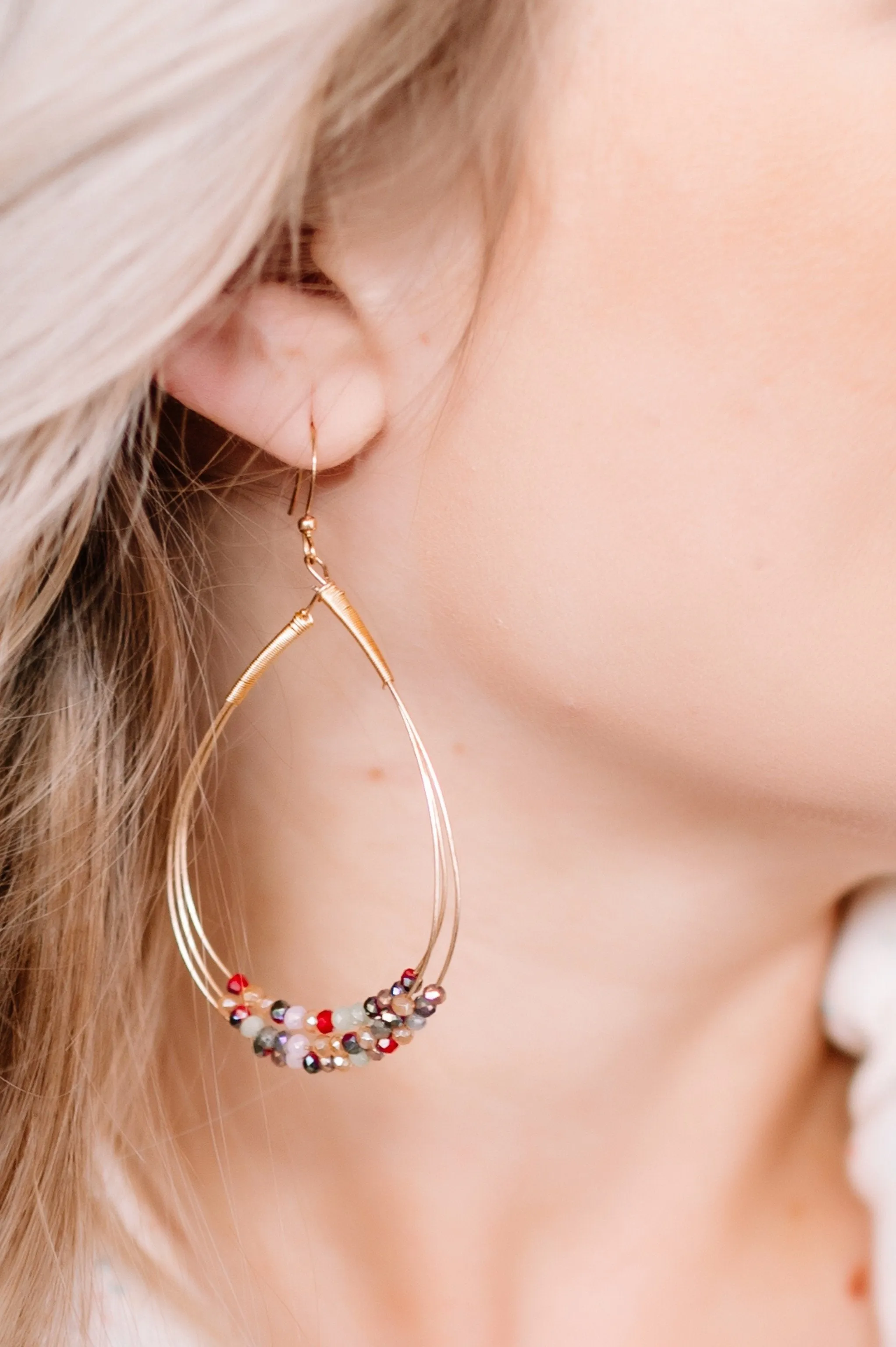 Poetry In Motion Beaded Teardrop Hoops