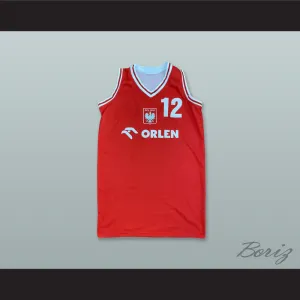 Poland National Team 12 Red Basketball Jersey