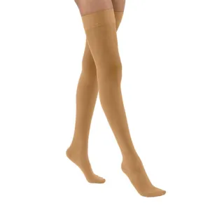 PR/1 JOBST ULTRASHEER WOMEN, THIGH HIGH W/SIL DOT BAND, 15-20MMHG, XL, SUNTAN, CLOSED TOE
