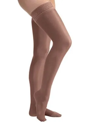 PR/1 JOBST ULTRASHEER WOMEN, THIGH HIGH W/SIL LACE BAND, 20-30MMHG, LG, ESPRESSO, CLOSED TOE