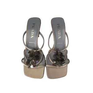 Prada Slate Sequin Kitten Heels