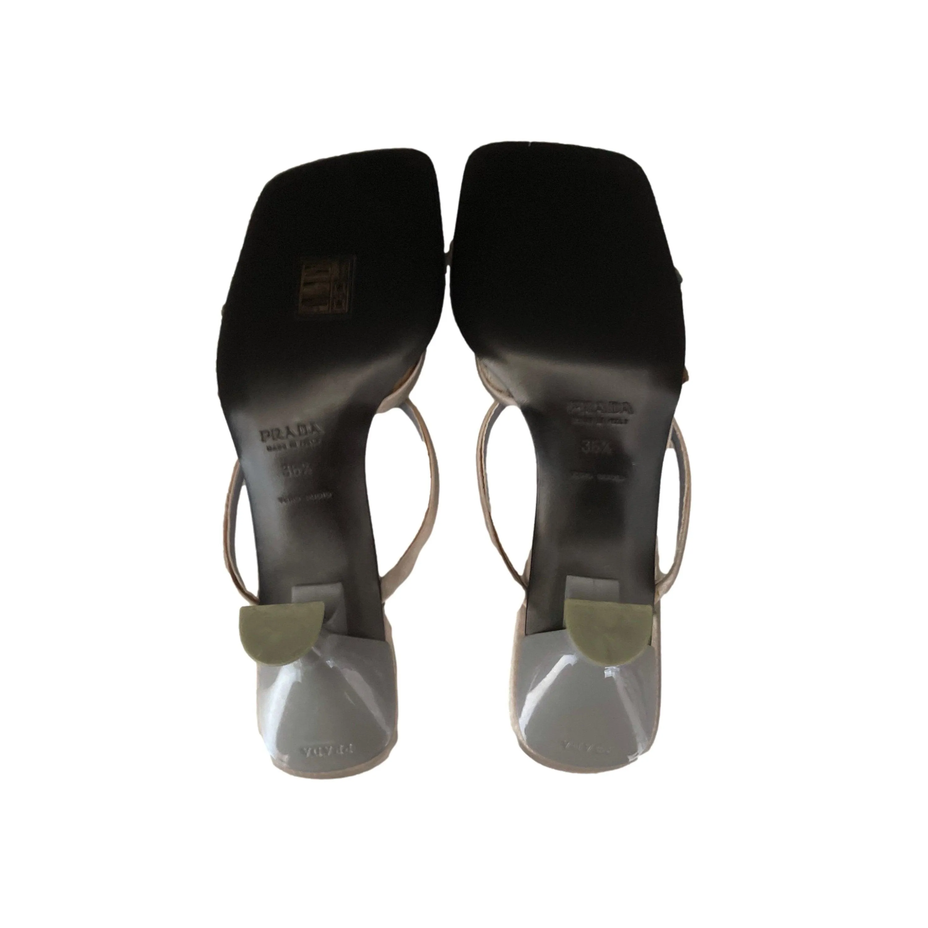 Prada Slate Sequin Kitten Heels