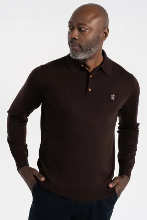 Pringle Gary Long Sleeve Knitwear Golfer Brown