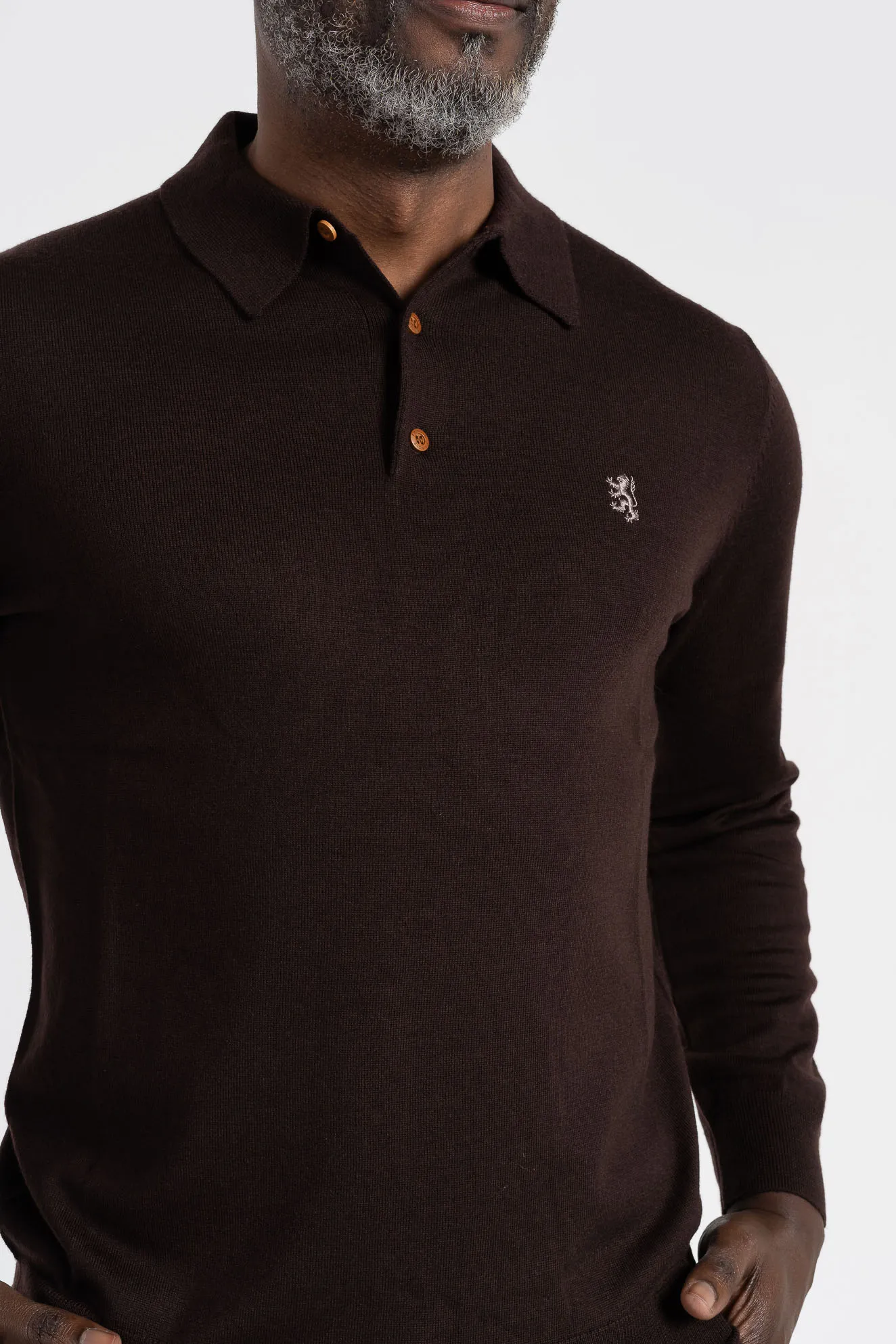 Pringle Gary Long Sleeve Knitwear Golfer Brown