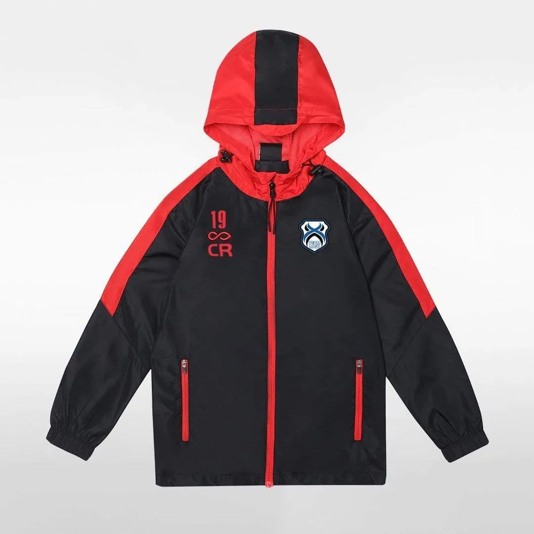 Pure - Customized Kids Waterproof Hooded Black Rain Jacket