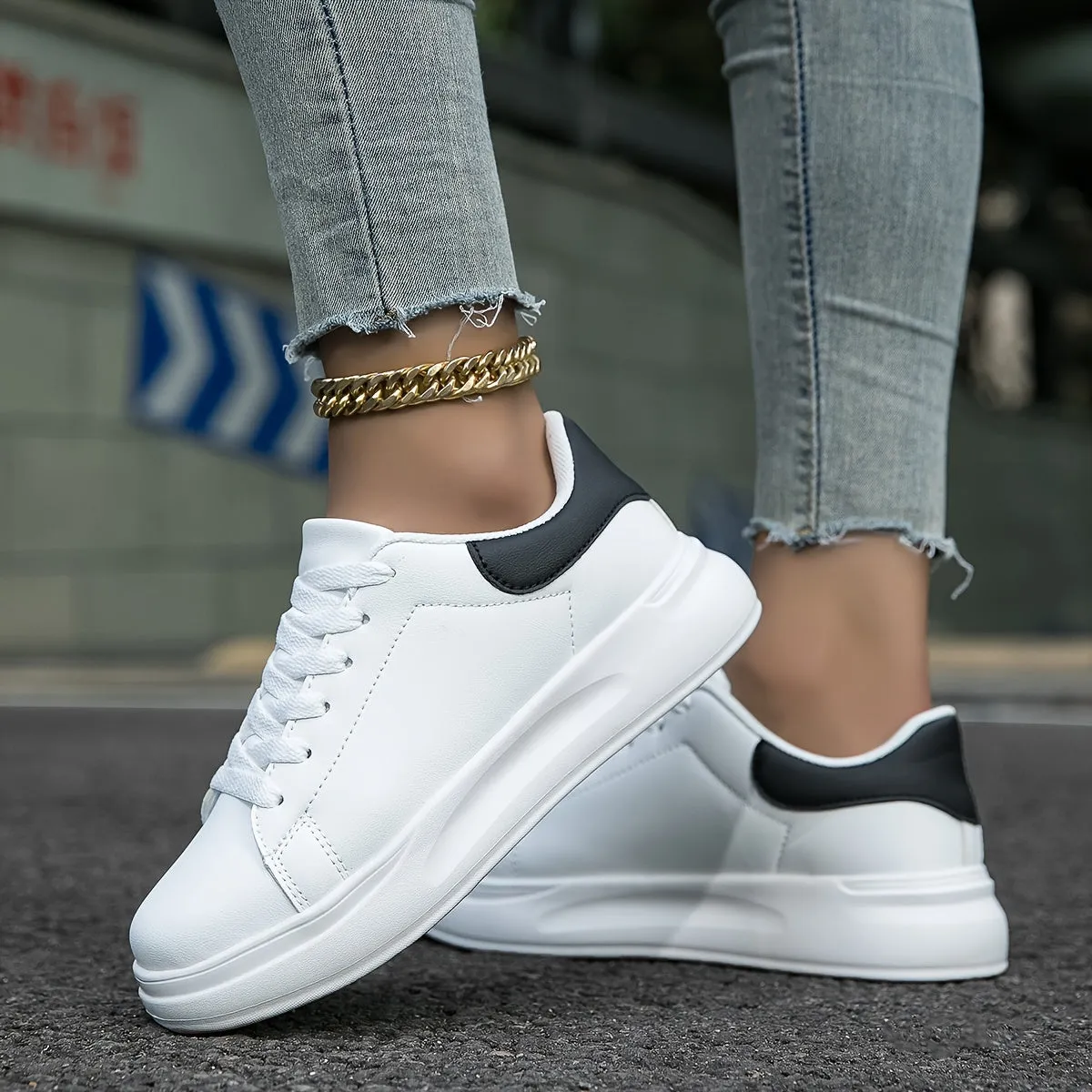 PureStride™ | Women's Clean White Leather Sneakers | Breathable, Lightweight, and Stylish Design for Everyday Wear