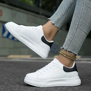 PureStride™ | Women's Clean White Leather Sneakers | Breathable, Lightweight, and Stylish Design for Everyday Wear