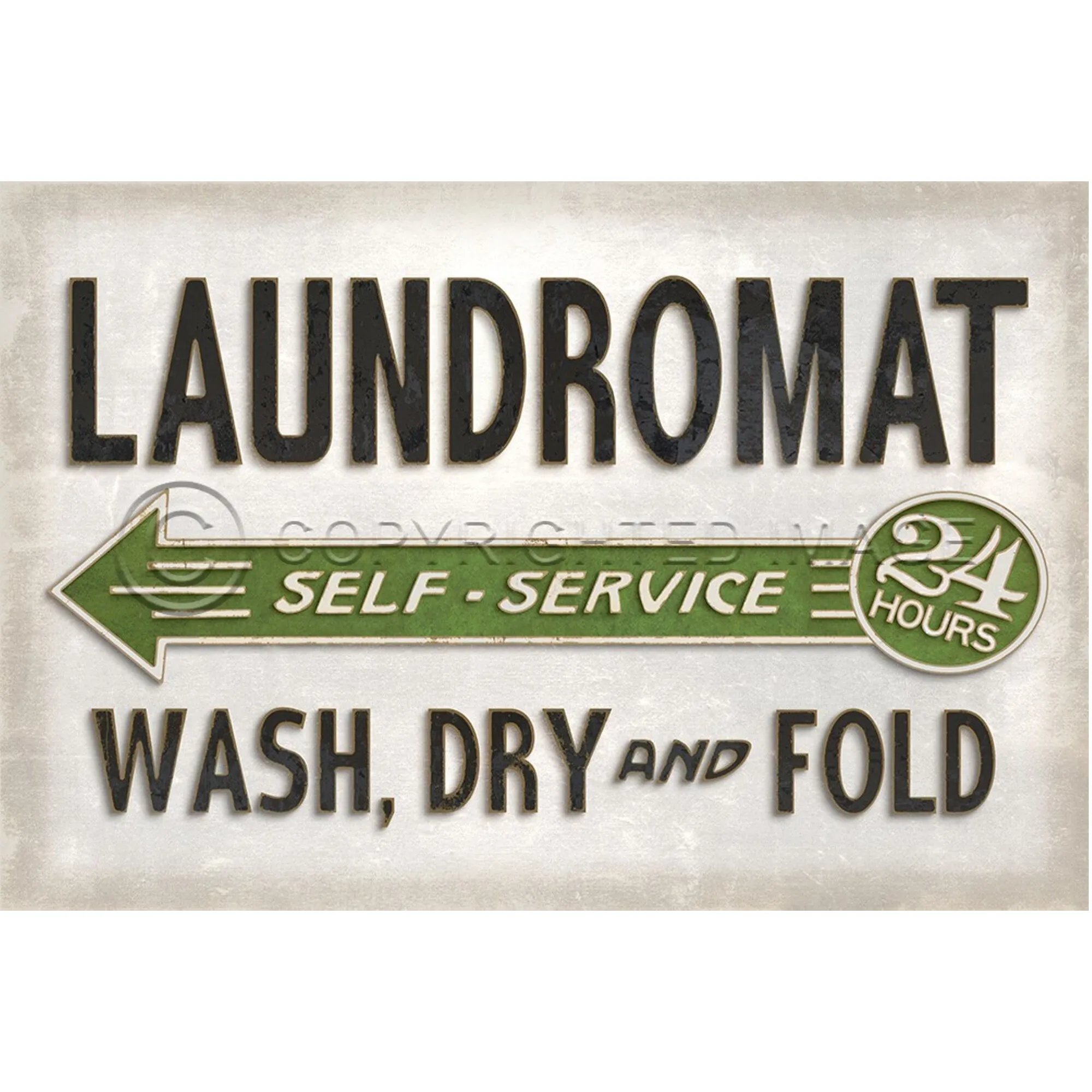 "Laundromat" Vinyl Floorcloth