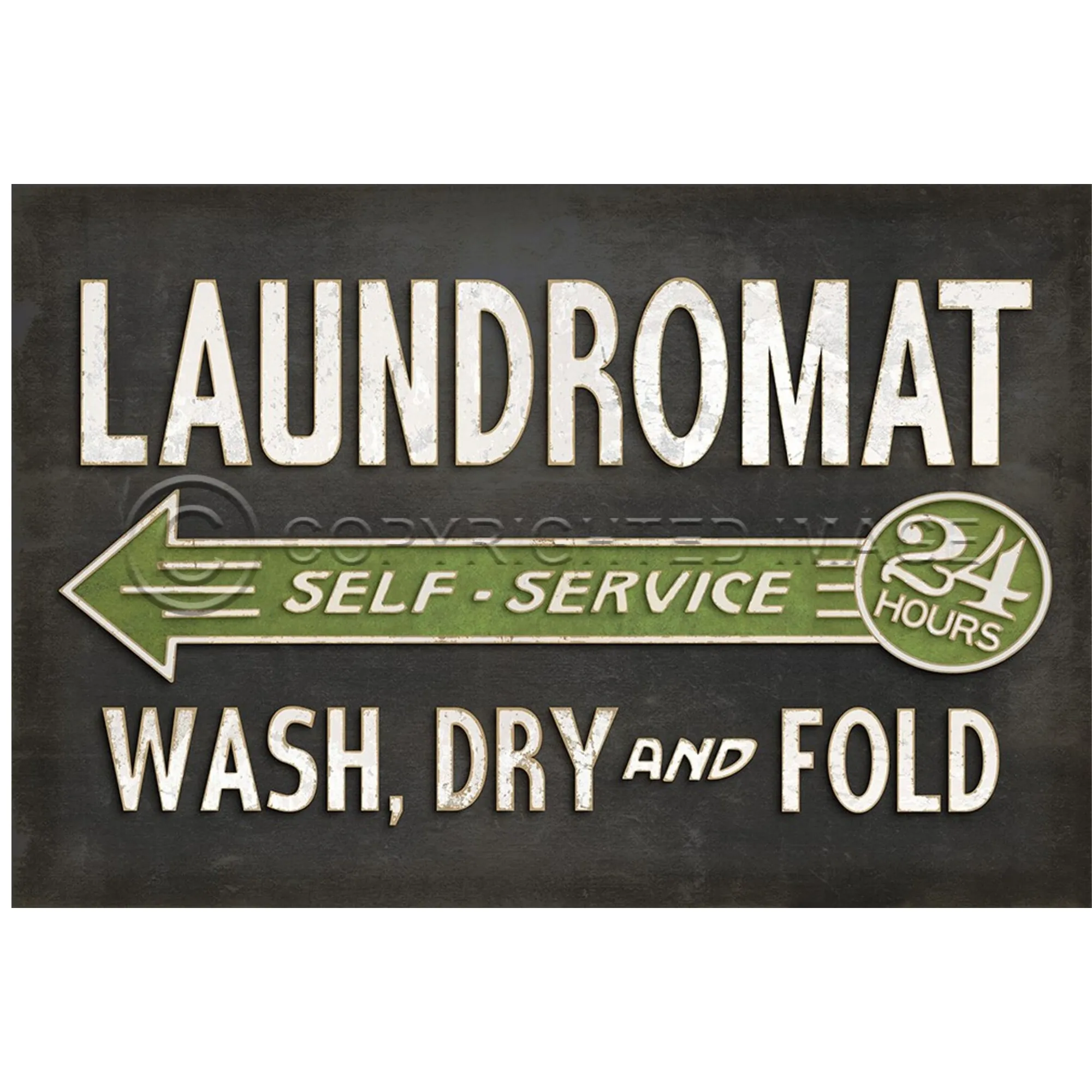 "Laundromat" Vinyl Floorcloth