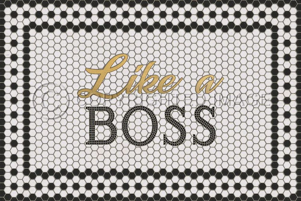 "Like A Boss" Mosaic Vinyl Welcome Mat - Spicher & Co.