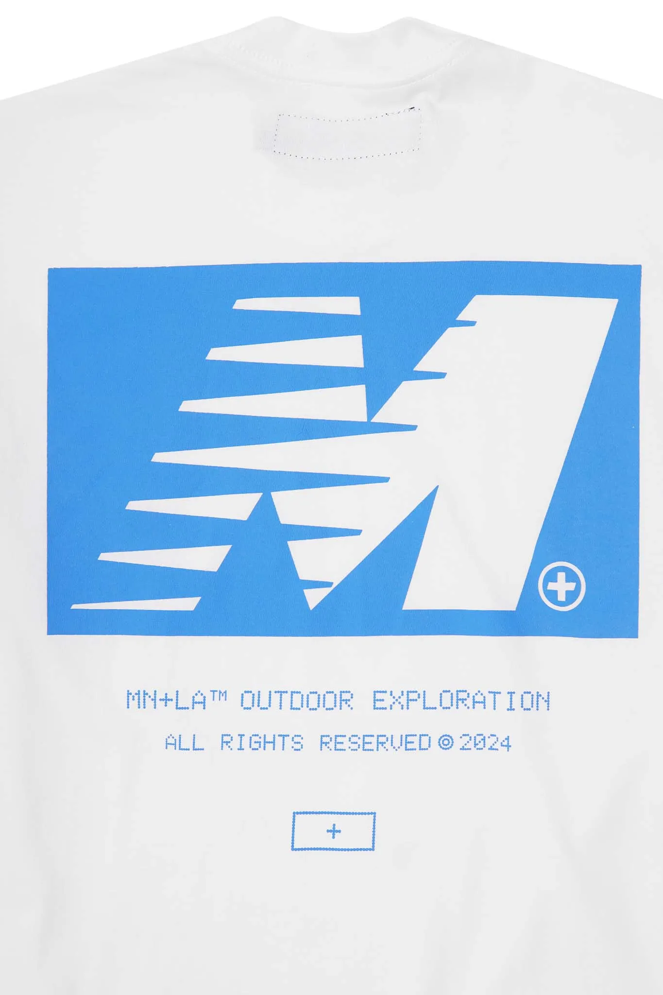 "OUTDOOR EXPLORATION" TEE IN COBALT BLUE
