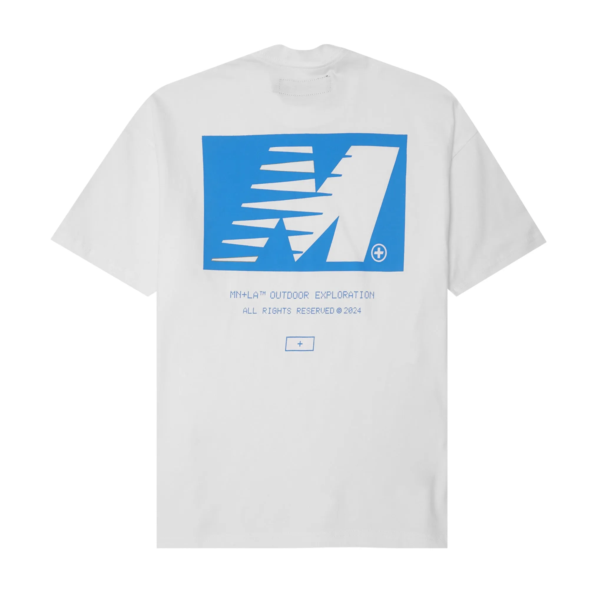 "OUTDOOR EXPLORATION" TEE IN COBALT BLUE
