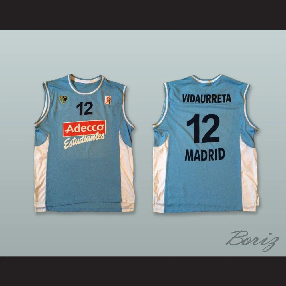 Rafa Vidaurreta 12 CB Estudiantes Madrid Spain Light Blue Basketball Jersey