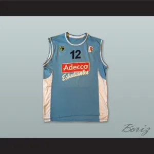 Rafa Vidaurreta 12 CB Estudiantes Madrid Spain Light Blue Basketball Jersey