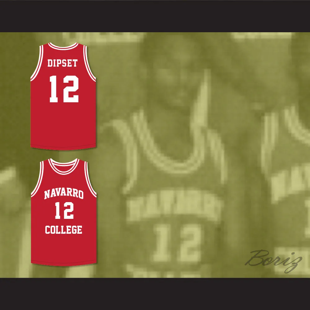 Rapper Cameron Giles 'Dipset' 12 Navarro College Red Basketball Jersey